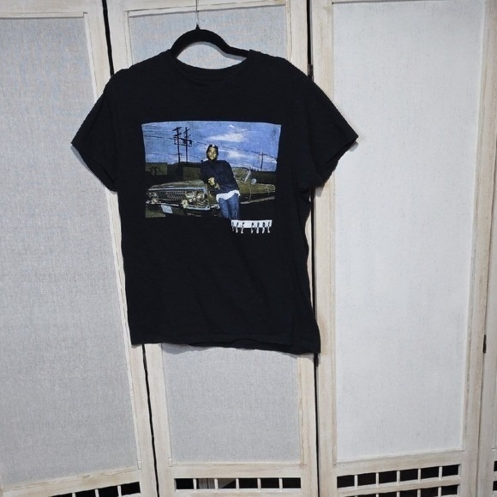Ice Cube Mens Graphic T-Shirt Black Short Sleeve Lowrider Rap‎ Tee XL